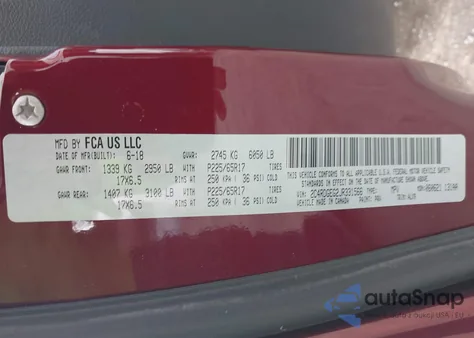 2018 Dodge Grand Caravan Gt z USA, uszkodzony, nr VIN 2C4RDGEG2JR331566